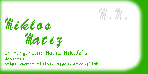 miklos matiz business card